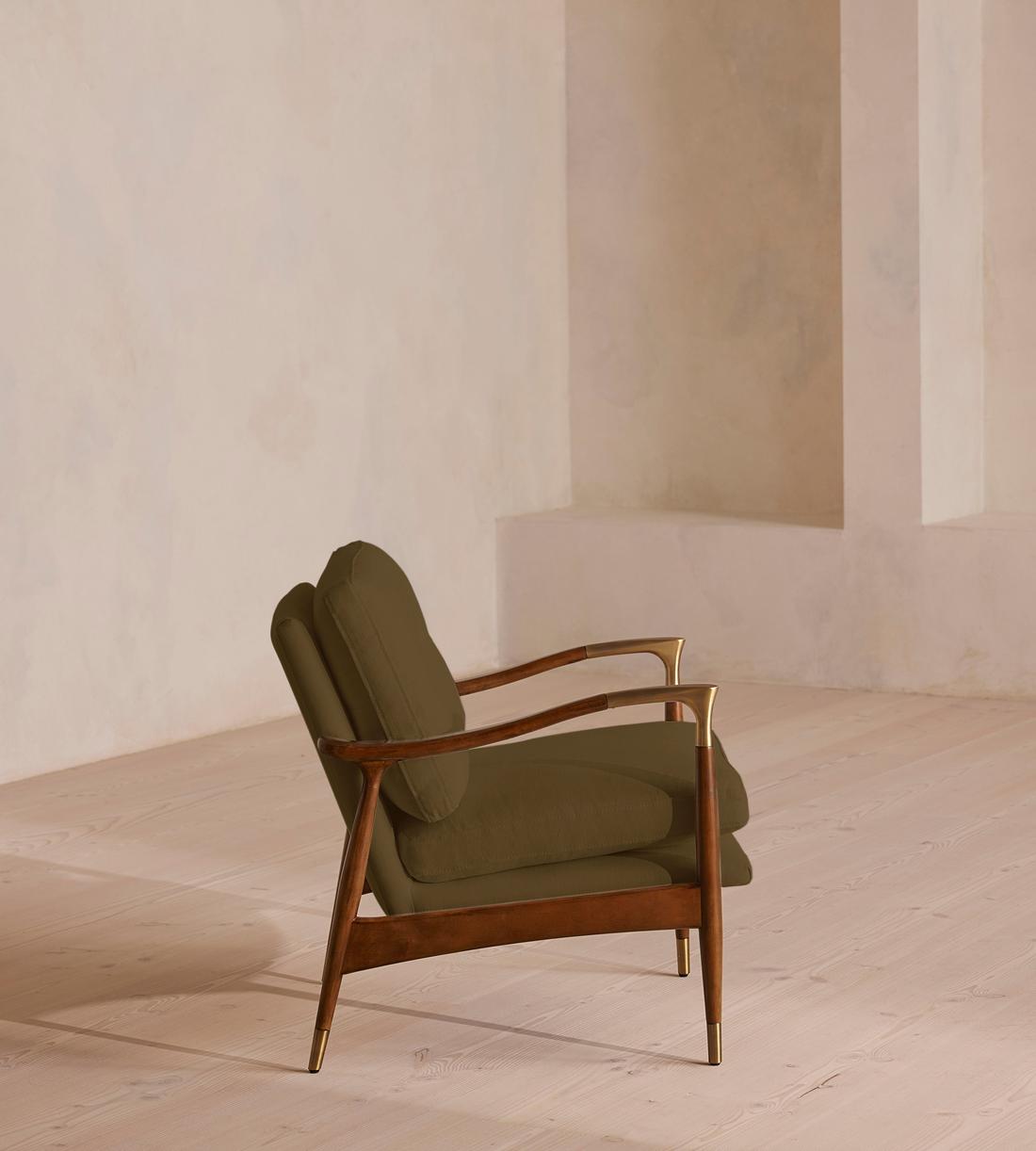 Theodore Armchair - Linen - Olive - Images - Image 3