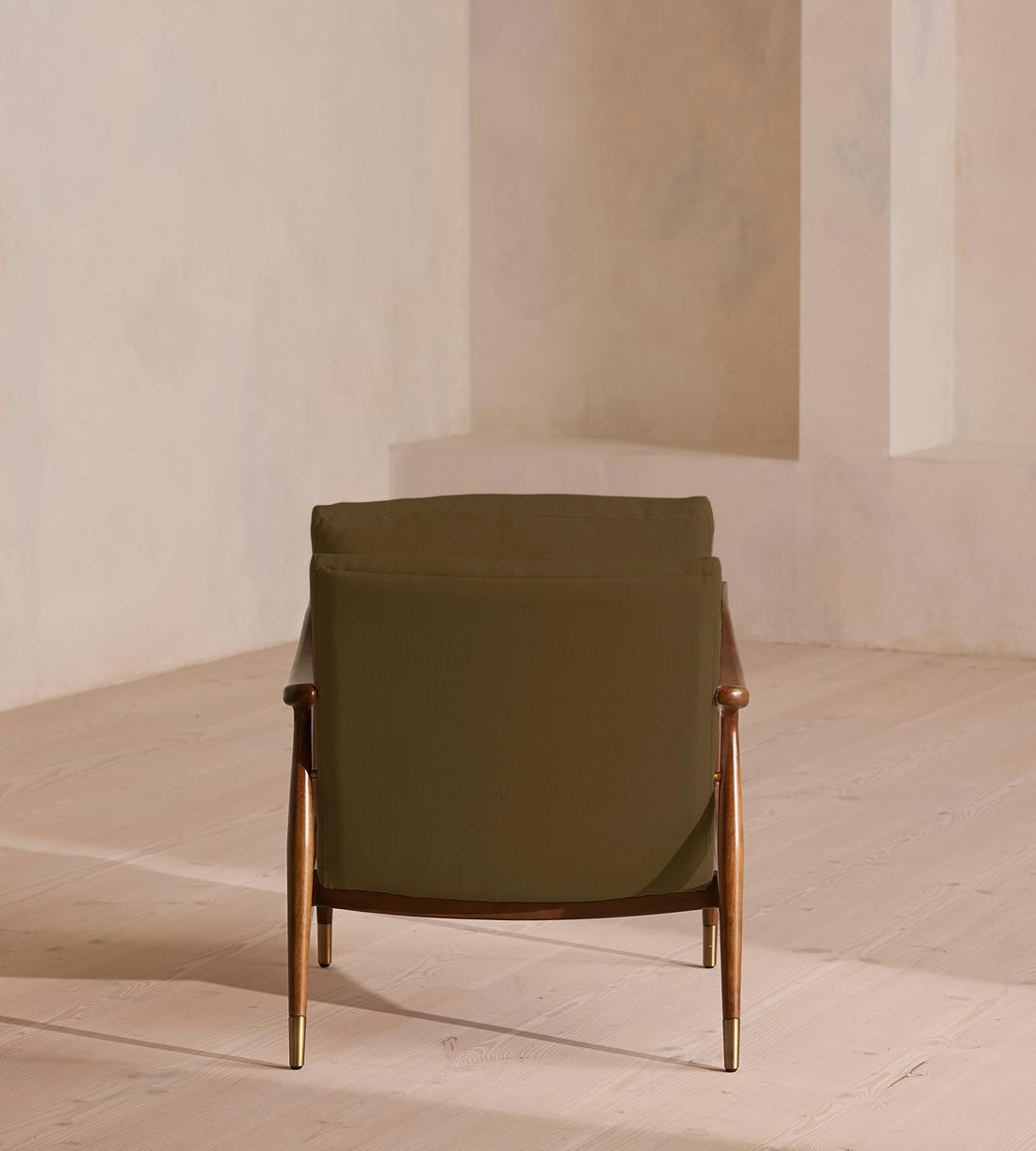 Theodore Armchair - Linen - Olive - Images - Image 4
