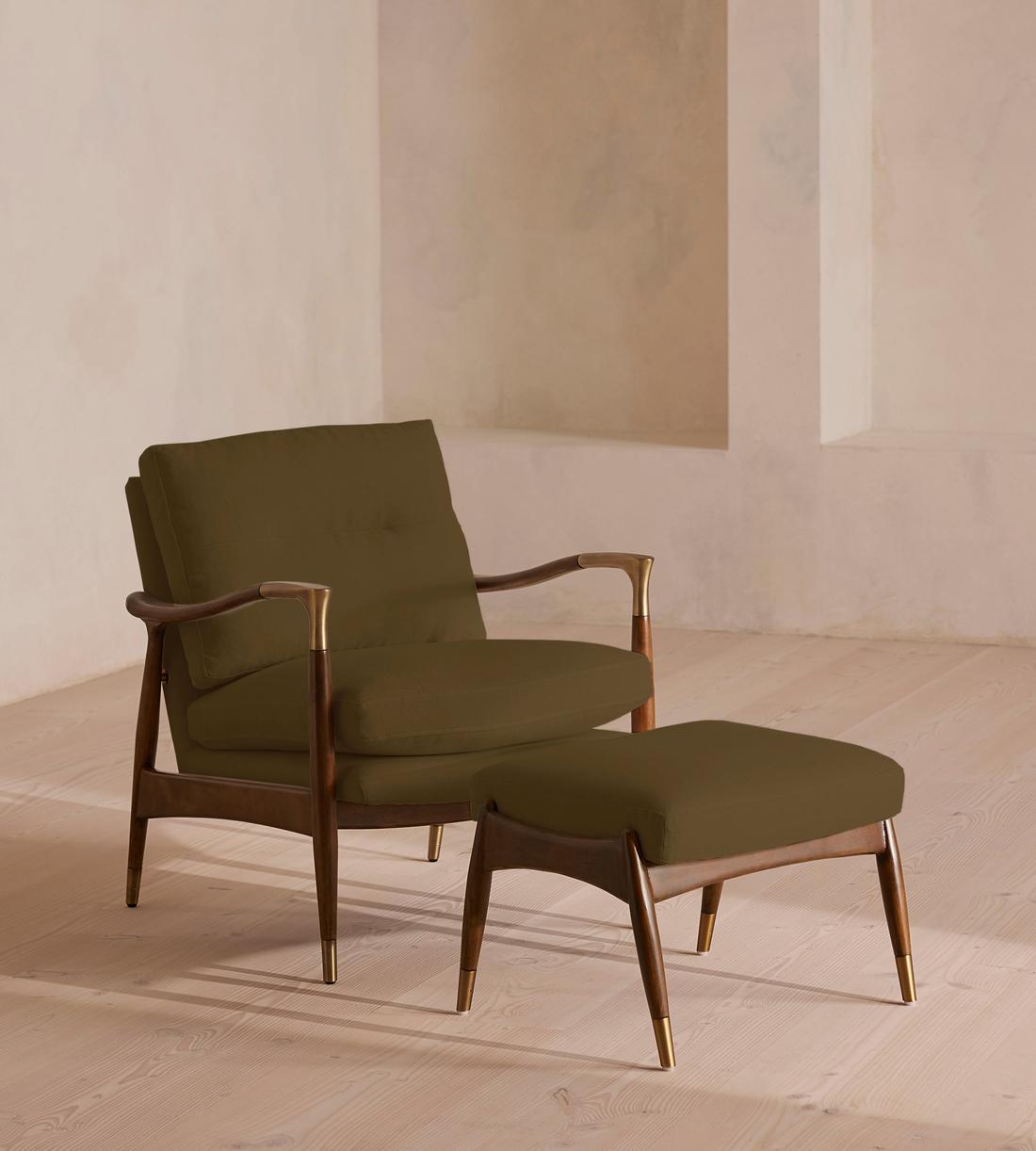Theodore Armchair - Linen - Olive - Images - Image 5