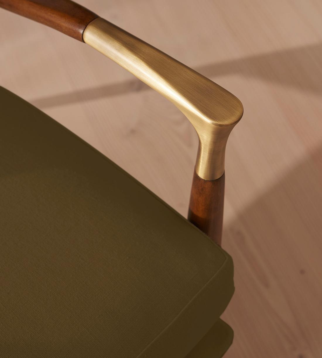 Theodore Armchair - Linen - Olive - Images - Image 6