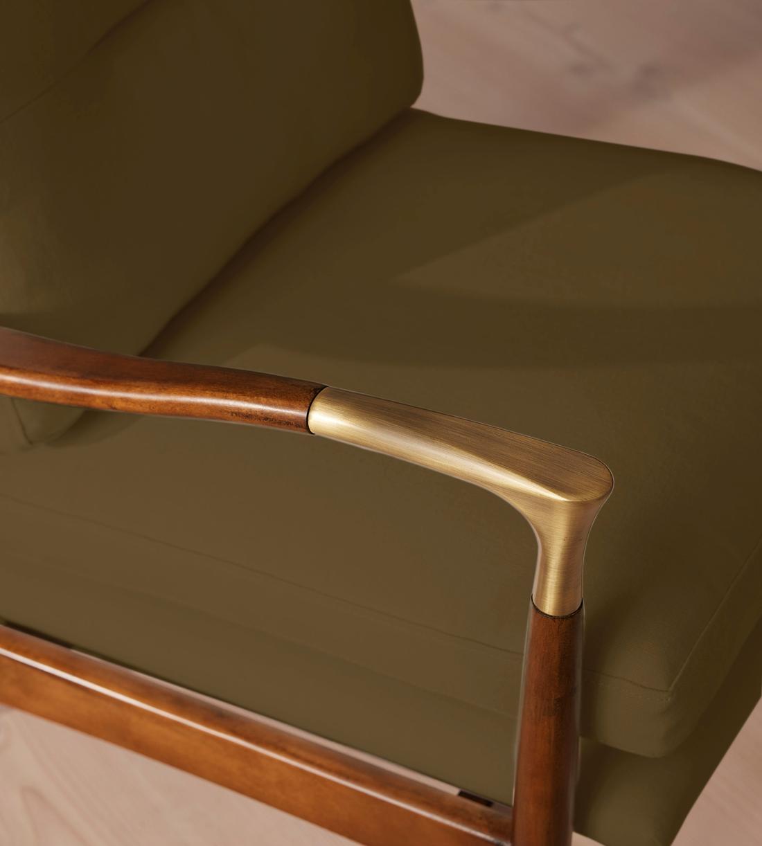 Theodore Armchair - Linen - Olive - Images - Image 7