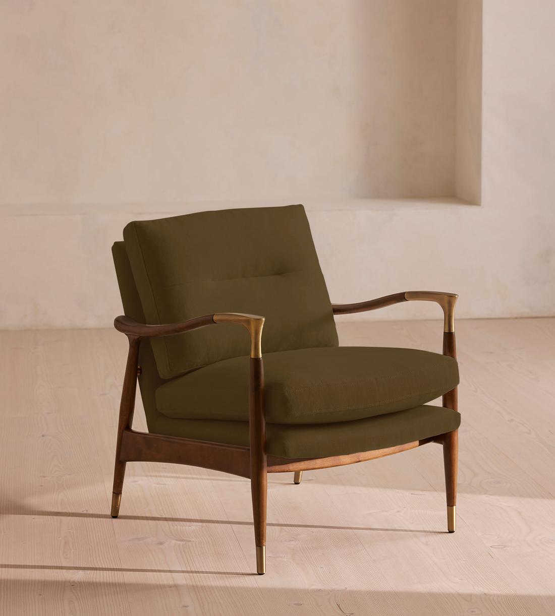 Theodore Armchair - Linen - Olive - Listing - Image 1