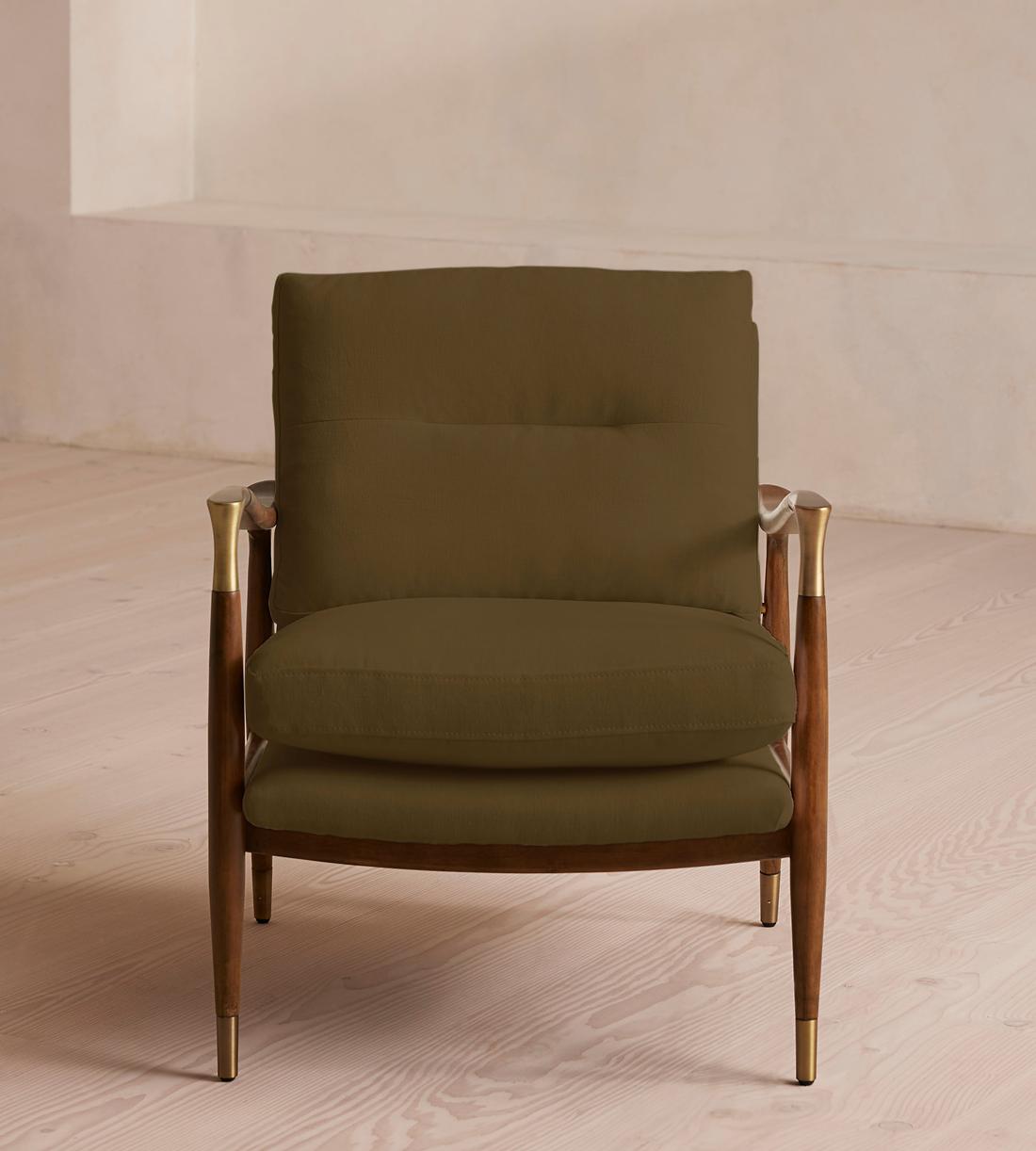 Theodore Armchair - Linen - Olive - Listing - Image 2