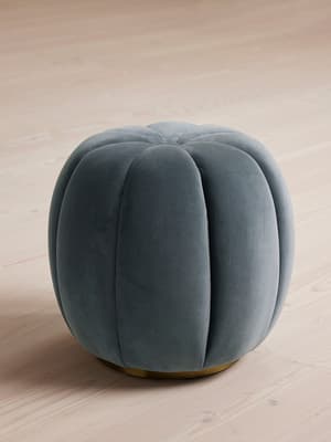 Sofia Footstool - Velvet - Grey Blue - Hover Image