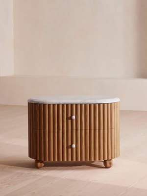 Carlisle Bedside Table - Carrara Marble - Large - Listing Image