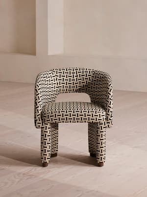 Morrell Outdoor Dining Chair - Geometric - Monochrome - Hover Image