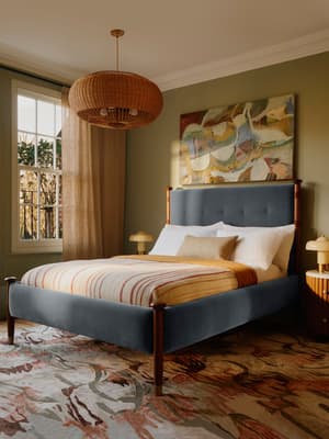 Paolo Bed - King - Velvet - Grey Blue - Listing Image