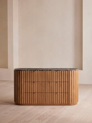 Railton Six Drawer Dresser - Dark Emperador Marble - Listing Image