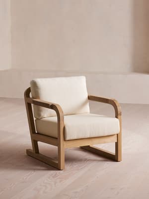 Farmhouse Armchair - Textured Weave - Natural - Listing Image