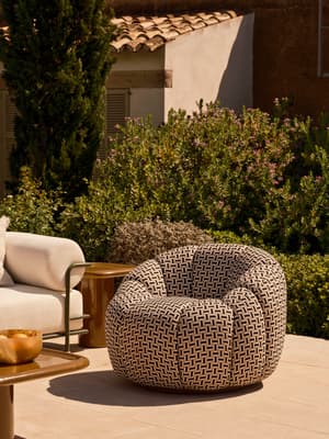 Garret Outdoor Armchair - Geometric - Monochrome - Hover Image