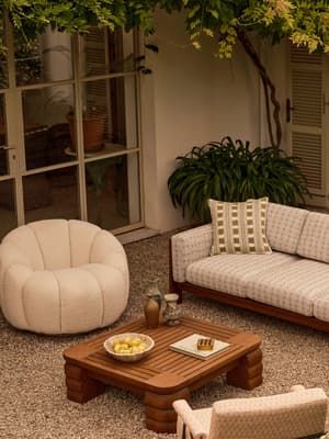 Garret Outdoor Armchair - Textured Weave - Beige - Hover Image