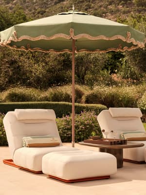Tuuci Octagonal Parasol - Fringed - Sage - Hover Image