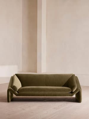 Amble Three Seater Sofa - Velvet - Lichen - Hover Image