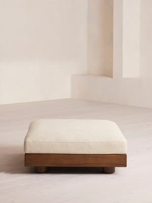 Truro Ottoman - Textured Linen - Hover Image