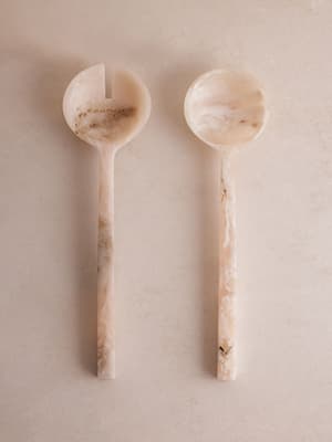 Henrietta Resin Salad Servers - White - Set of Two - Listing Image