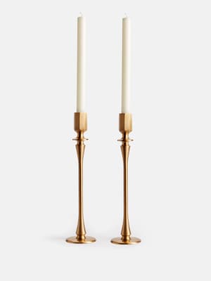 Hansen Candleholders - Brushed Brass - Set of Two - Large - Listing Image