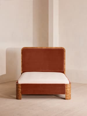 Tremont Bed - King - Velvet - Rust - Hover Image