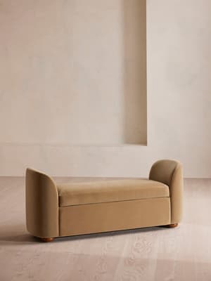 Athena Bench - Velvet - Camel - Listing Image