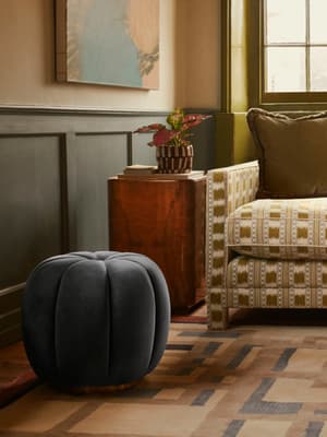 Sofia Footstool - Velvet - Grey Blue - Listing Image