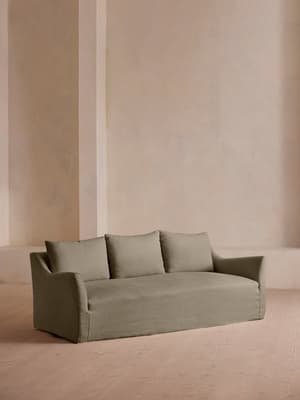 Roma Three Seater Sofa - Linen - Sage - Listing Image