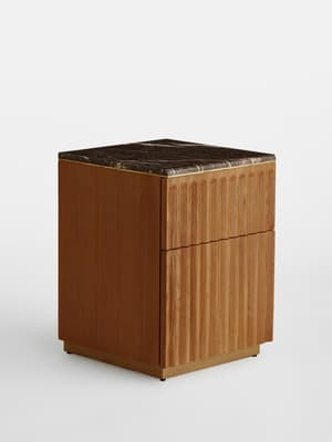 Arches Bedside Table - Griseo Rosa Marble - Hover Image
