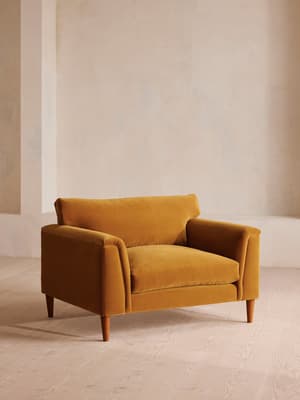 Reya Loveseat - Velvet - Mustard - Hover Image