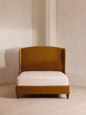 Rivas Bed - King - Velvet - Mustard - Hover Image