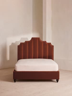 Gerrard Bed - Double - Velvet Rust - Hover Image