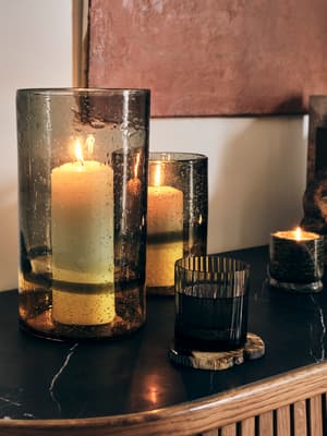 Balfern Petrified Wood Coasters - Black - Set of Four - Hover Image