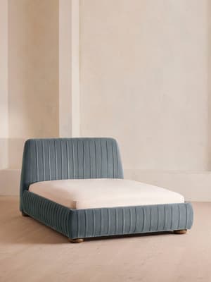 Vivienne Bed - King - Velvet - Grey Blue - Listing Image