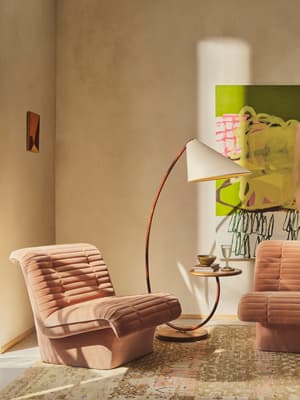 Ewan Armchair - Antique Rose Velvet - Listing Image