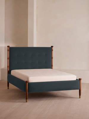 Paolo Bed - King - Velvet - Grey Blue - Hover Image