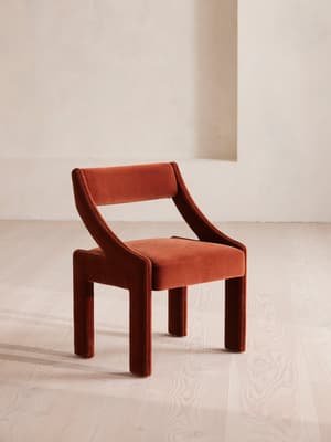 Laurie Dining Chair - Velvet - Rust - Hover Image