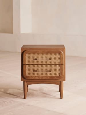 Oscar Cane & Oak Bedside Table - Hover Image