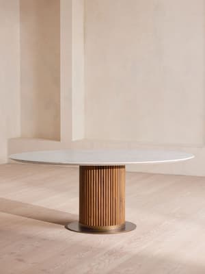 Murcell Oval Dining Table - Carrara Marble - Listing Image