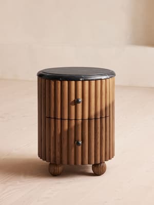 Carlisle Bedside Table - Black Marquina Marble - Listing Image