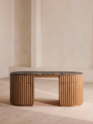 Railton Desk - Dark Emperador Marble  - Hover Image