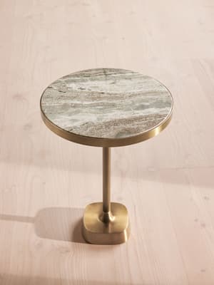 Arlon Side Table - Terra Bianca Marble - Medium - Hover Image