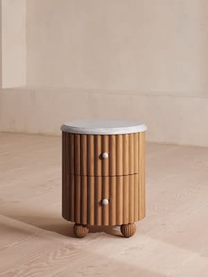 Carlisle Bedside Table - Carrara Marble - Listing Image
