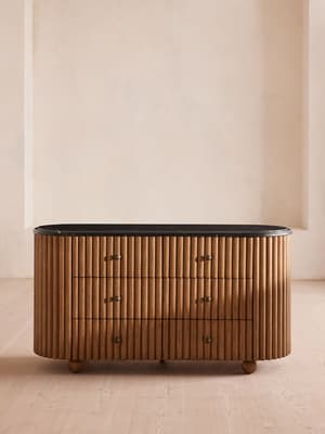 Carlisle Six Drawer Dresser - Black Marquina Marble - Listing Image