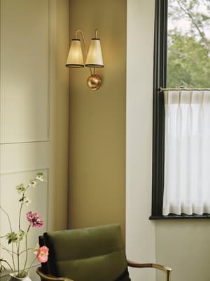Clarke Wall Light - Antiqued Brass - Hover Image