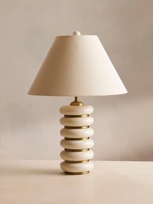 Greyson Table Lamp - High Gloss Lacquer - Cream - Hover Image