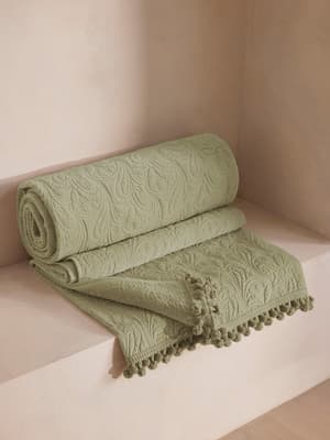 Obie Bedspread Sage - 230 x 230cm - Hover Image