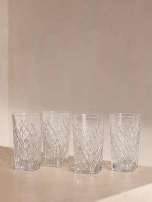 Barwell Cut Crystal Highball Glass - Set of Four - Hover Image