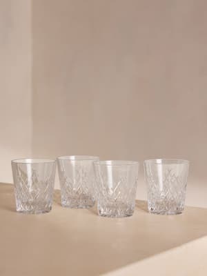 Barwell Cut Crystal Rocks Glass - Set of Four - Hover Image
