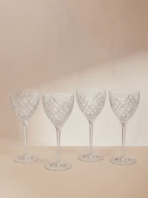 Barwell Cut Crystal Wine Glass - Set of Four - Listing Image