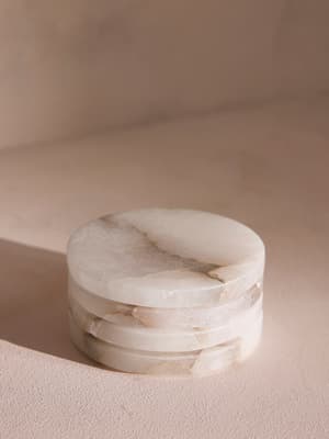 Hanson Coasters - Alabaster - Set of Four - Hover Image