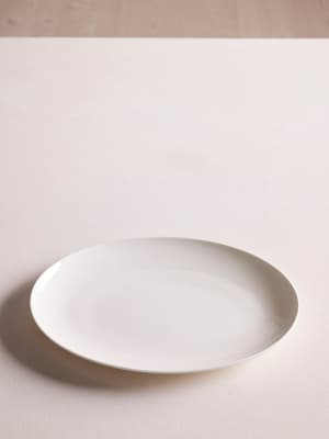 House Oval Dish - Large - Bone China - White - Hover Image