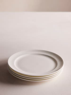 House Side Plate - Bone China - White - Set of Four - Hover Image