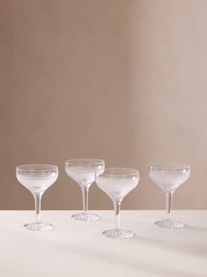 Huxley Cut Crystal Coupe Glass - Set of Four - Hover Image